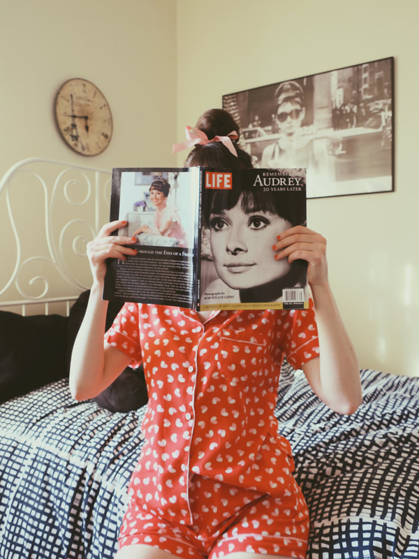 Audrey Hepburn | life magazine | vintage style | retro style | Emily and Fin | pajamas 