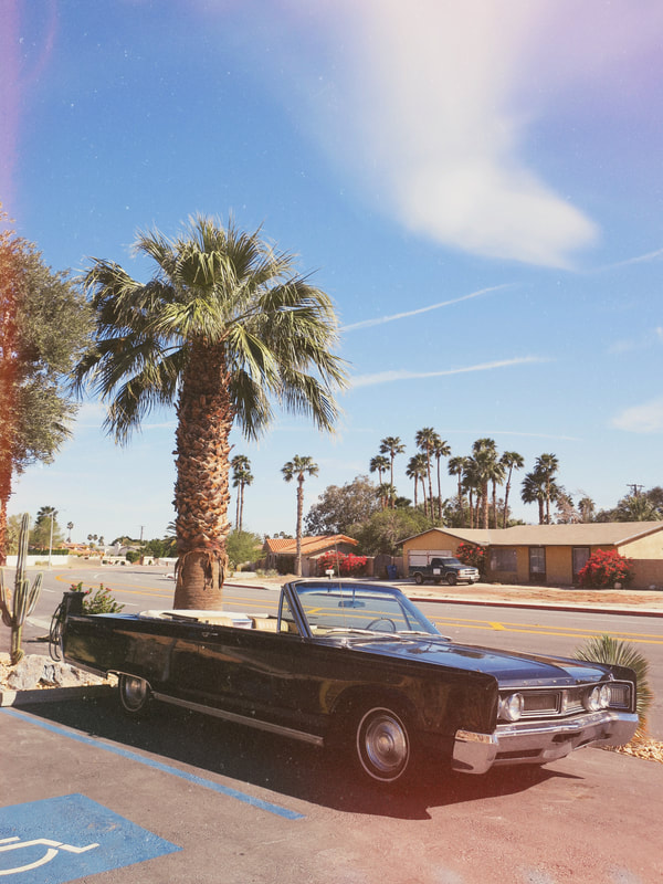 vintage car | retro car | palm trees | Palm Springs | Palm Springs California | 1960's car | 60's car | sixties car